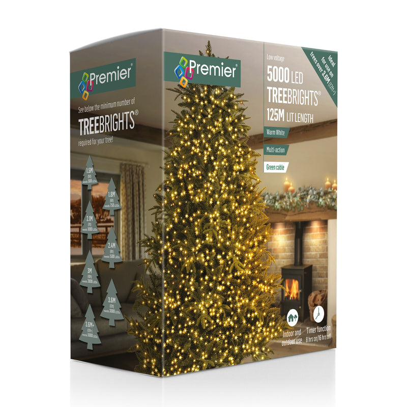 5000 Warm White Treebrights Multi Action LED Lights with Timer