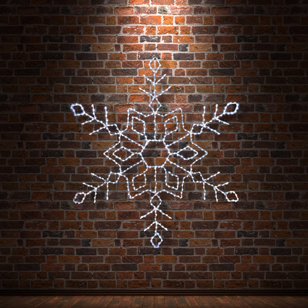 1.2m Snowflake Silhouette with 498 White Twinkling LEDs