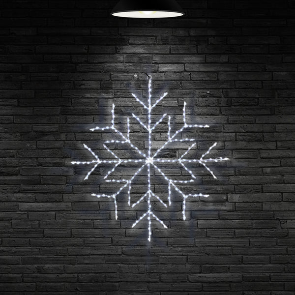 61cm Snowflake Silhouette with 196 White Twinkling LEDs