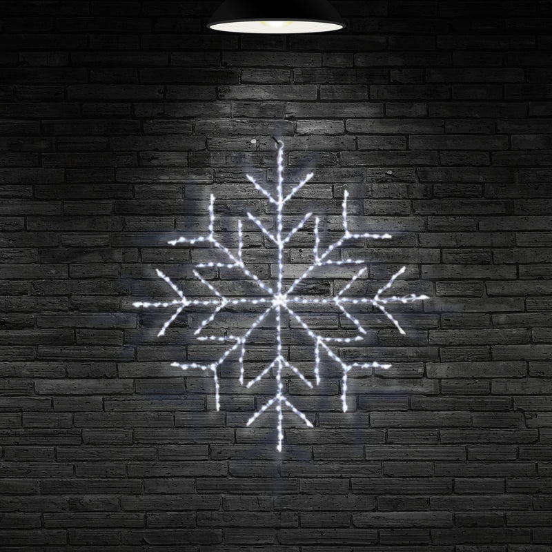 61cm Snowflake Silhouette with 196 White Twinkling LEDs