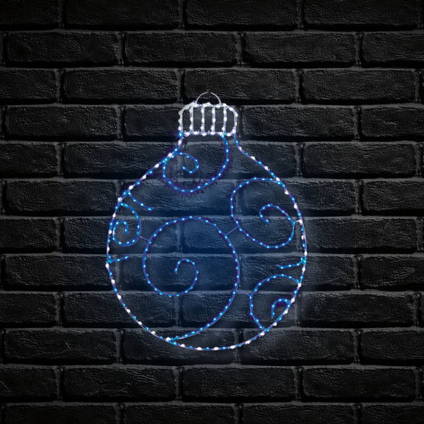 76cm Bauble Silhouette with 245 Blue and White Twinkling LEDs