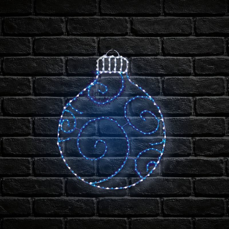76cm Bauble Silhouette with 245 Blue and White Twinkling LEDs
