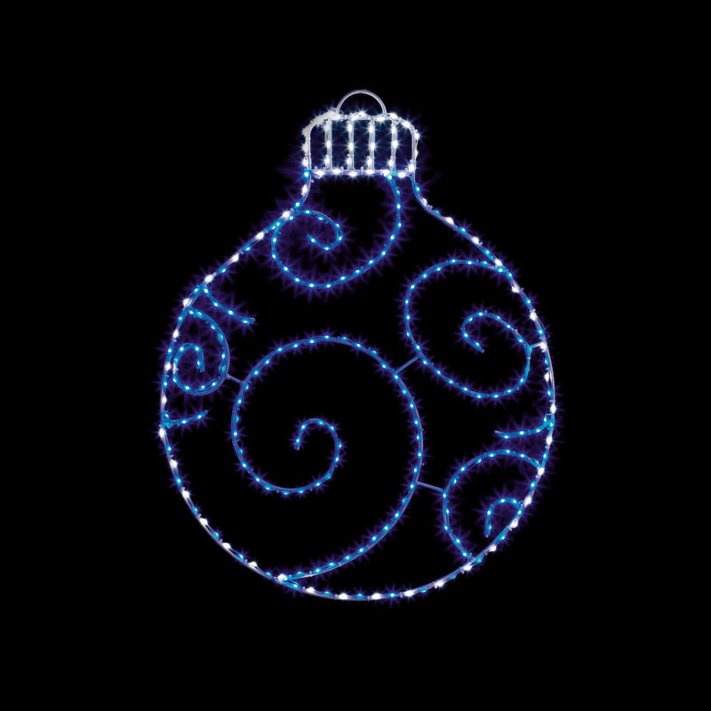 76cm Bauble Silhouette with 245 Blue and White Twinkling LEDs