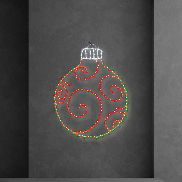 78cm Bauble Silhouette with 245 Red and Green Twinkling LEDs