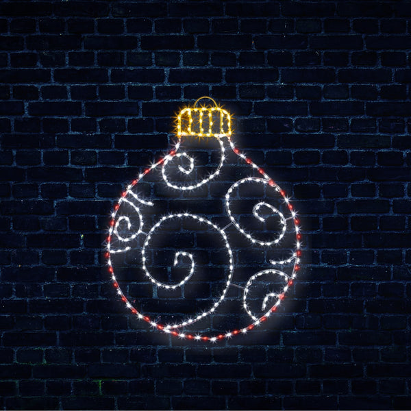 76cm Bauble Silhouette with 245 Red, Warm White and White Twinkling LEDs