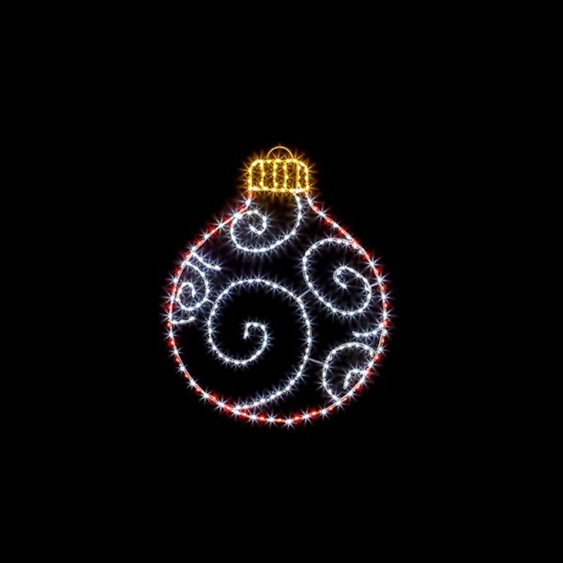 76cm Bauble Silhouette with 245 Red, Warm White and White Twinkling LEDs