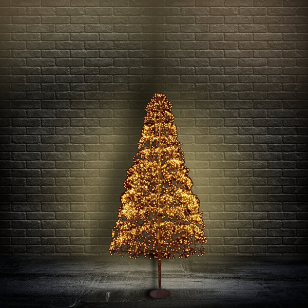 6ft Black Ultrabright Christmas Tree Silhouette with 3010 Warm White LEDs