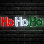 2m Flashing Tinsel Ho Ho Ho Rope Light with 288 Multi Coloured LEDs