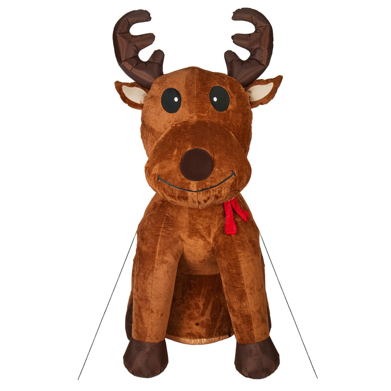 2.4m Plush Reindeer Christmas Inflatable with LEDs