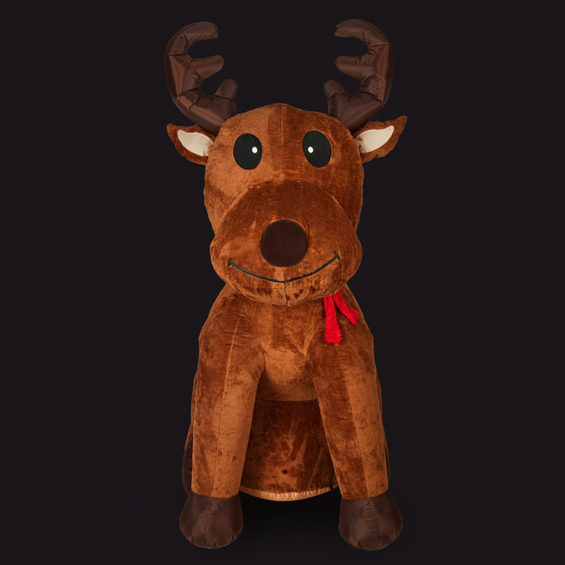 2.4m Plush Reindeer Christmas Inflatable with LEDs