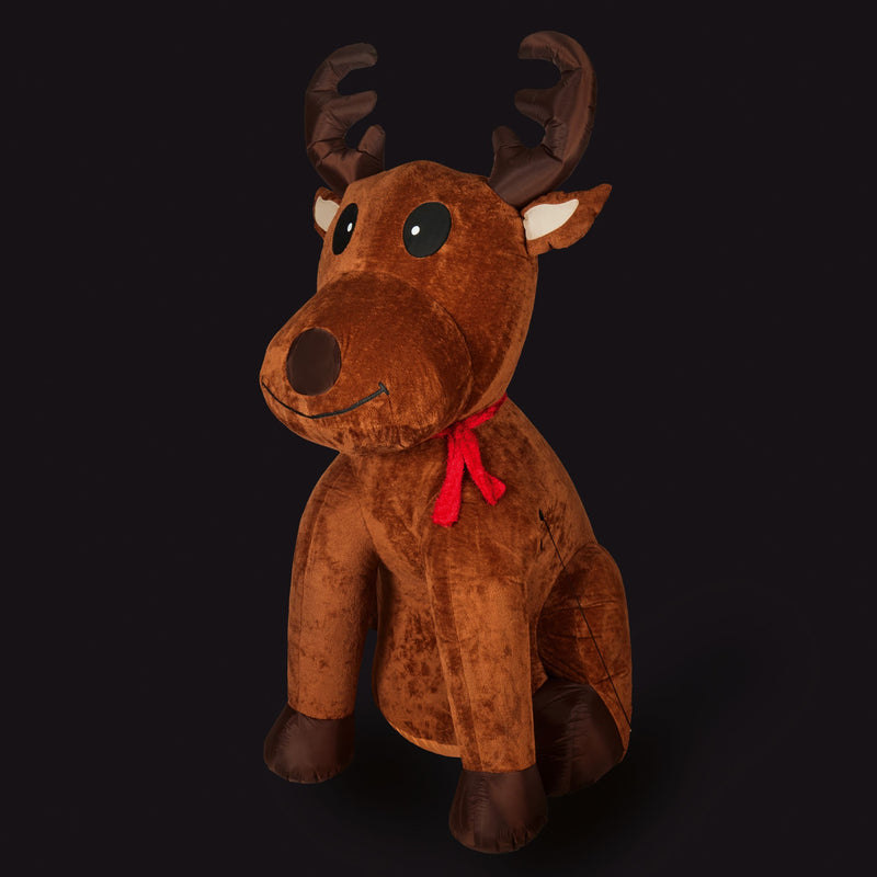 2.4m Plush Reindeer Christmas Inflatable with LEDs