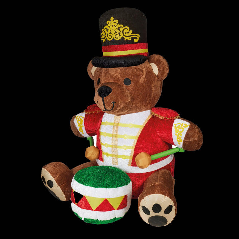 2.7m Plush Teddy Bear Drumming Nutcracker Christmas Inflatable with LEDs