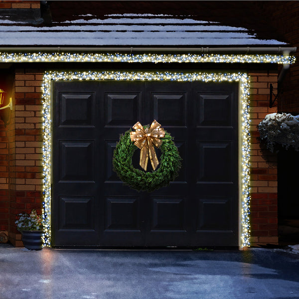960 White & Warm White Ultrabright Garage Door Cluster Lights Garland