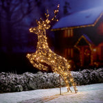 1.5m Warm White Rustic Willow Prancing Stag with 260 Warm White Multi Action LEDs