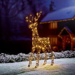 1.1m Warm White Rustic Willow Stag with 176 Warm White Multi Action LEDs