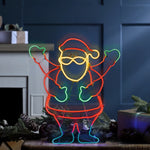 65cm Neon Santa Greeting and Waving