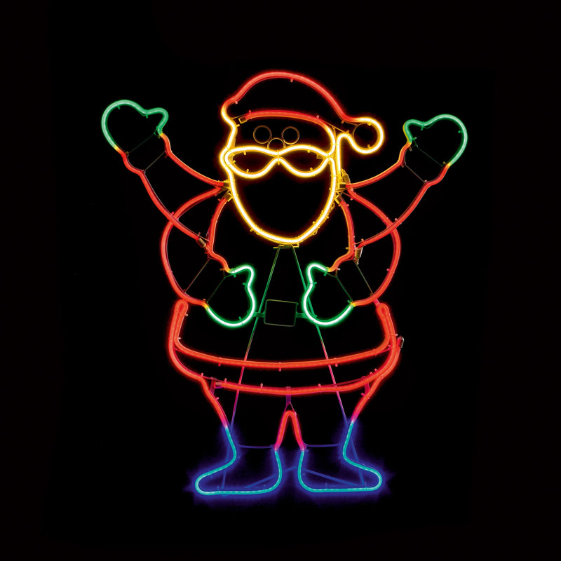 65cm Neon Santa Greeting and Waving