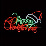 94cm Neon Lit 'Merry Christmas' with Santa Hat Sign with 1022 LEDs