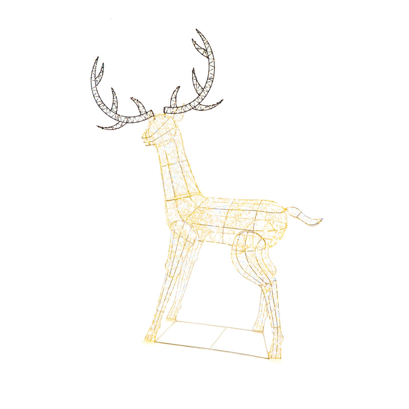 2m White & Warm White LED Stag with 2240 Twinkling FlexiBright LEDs