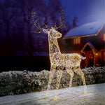 2m White & Warm White LED Stag with 2240 Twinkling FlexiBright LEDs