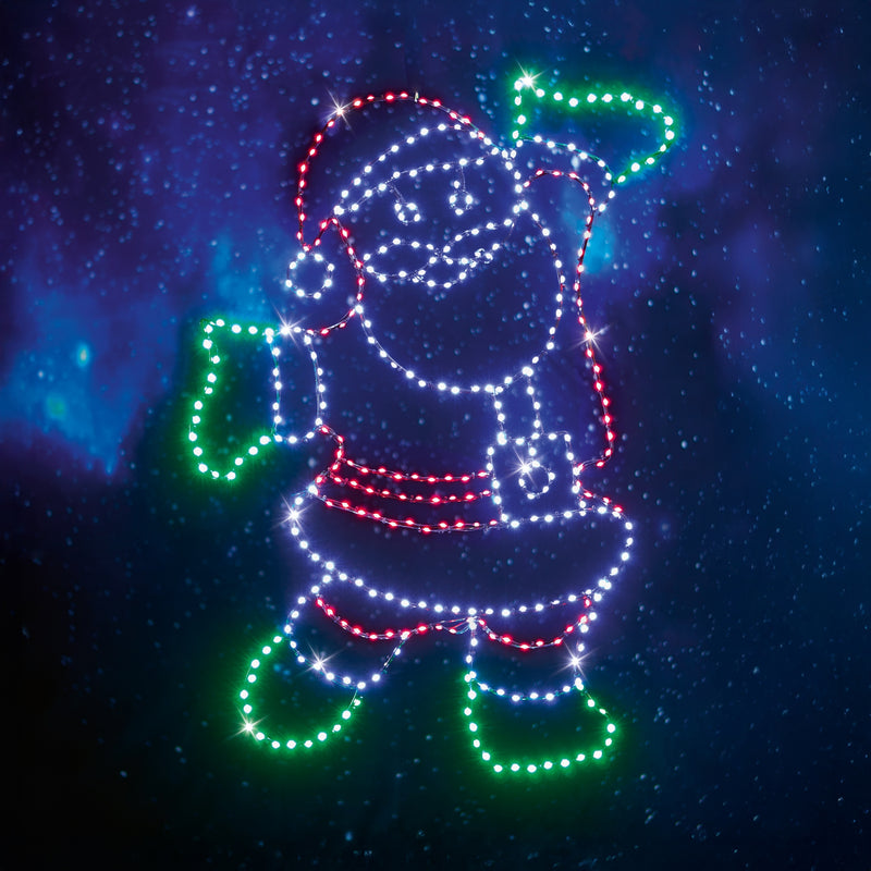 1m Twinkling FlexiBrights Santa with 405 Multi Coloured LEDs