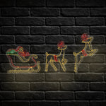 2.2m Twinkling FlexiBrights Santa and Sleigh with 2 Reindeers
