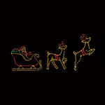 2.2m Twinkling FlexiBrights Santa and Sleigh with 2 Reindeers