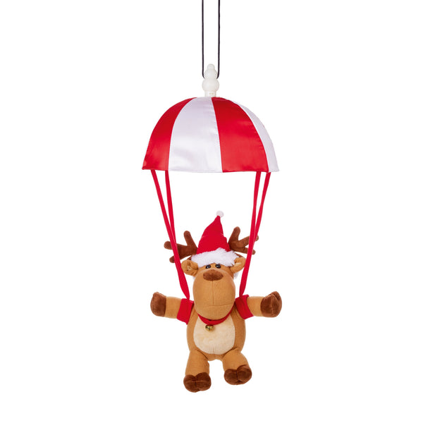 Musical Kicking Leg Animated Parachuting Reindeer