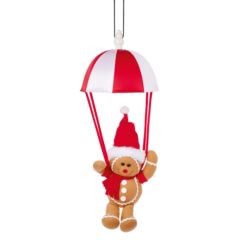 Musical Kicking Leg Animated Parachuting Gingerbread Man