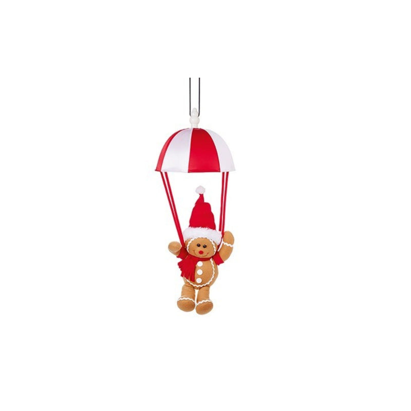 Musical Kicking Leg Animated Parachuting Gingerbread Man