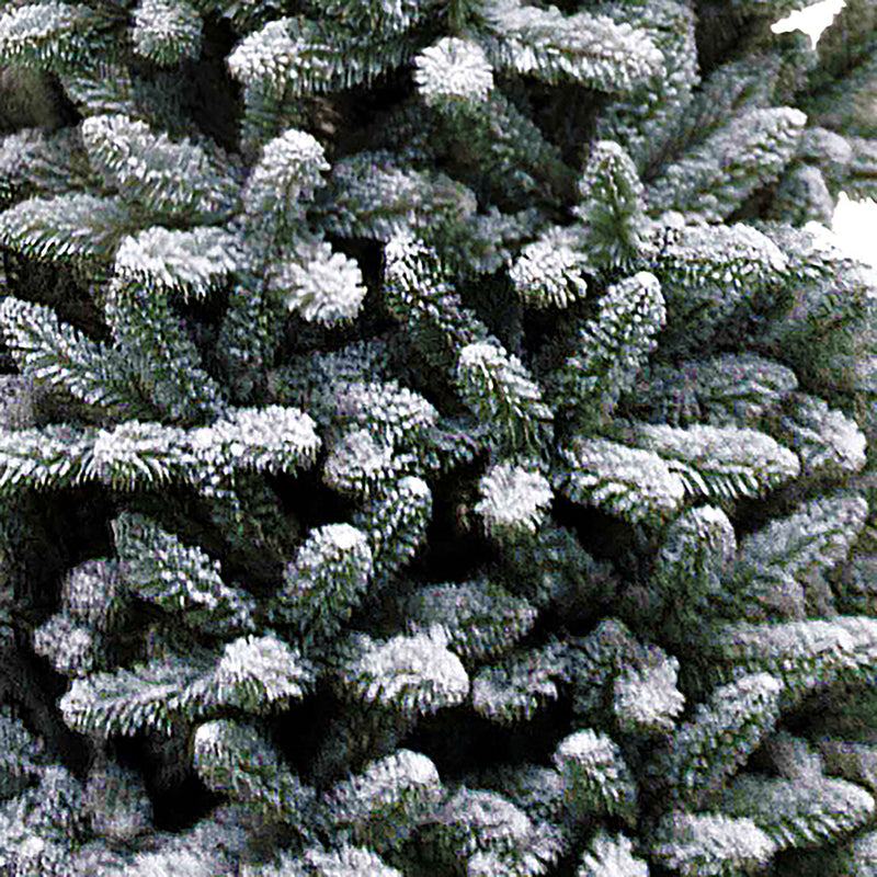 7.5ft Flocked Snowy Kingswood Fir Artificial Pencil Christmas Tree with Metal Stand