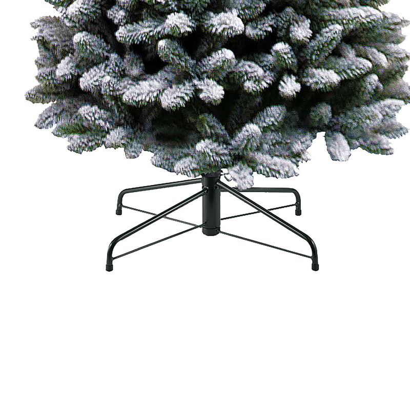 7.5ft Flocked Snowy Kingswood Fir Artificial Pencil Christmas Tree with Metal Stand