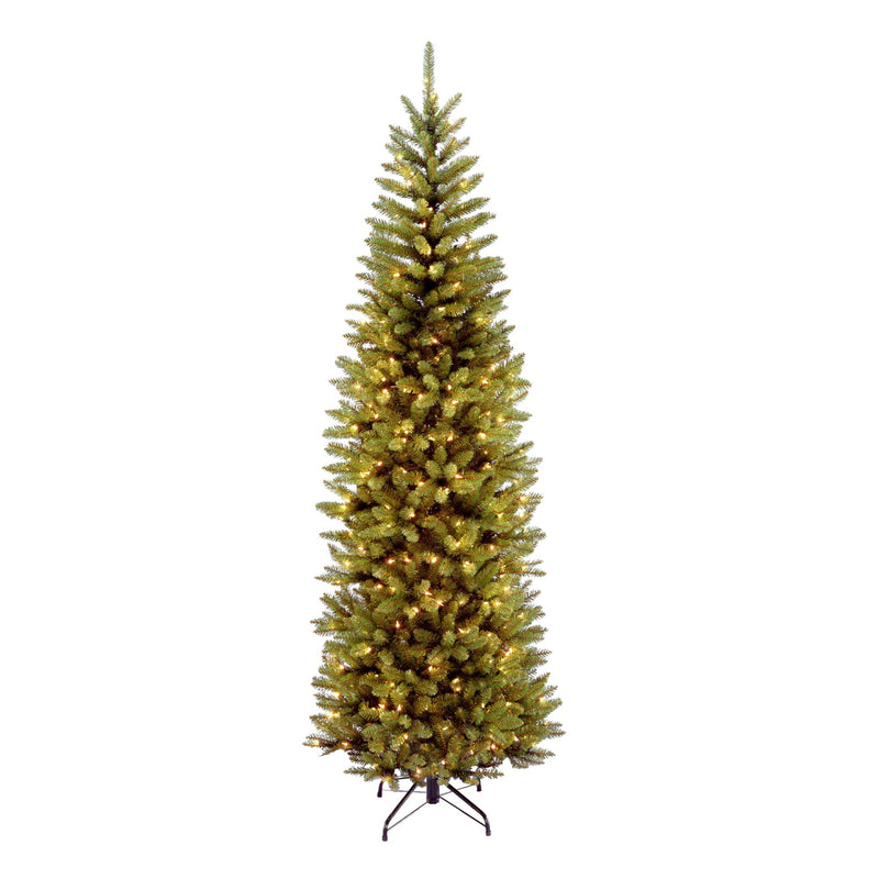 7.5ft Kingswood Fir Pre Lit with 350 Warm White LEDs Artificial Pencil Christmas Tree