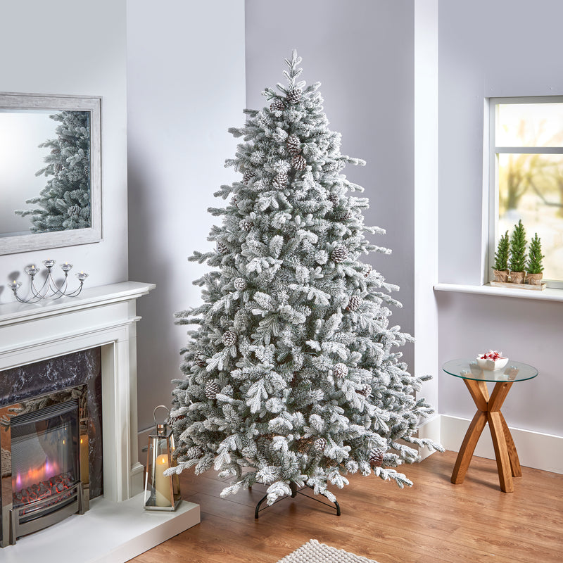 7.5ft Snowy Dorchester Spruce Luxury Real Feel Artificial Christmas Tree
