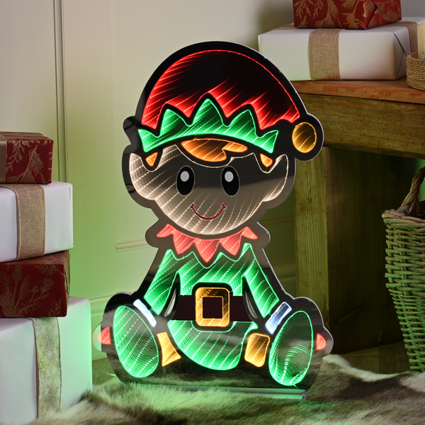 60cm Infinity Cute Sitting Elf Christmas Light