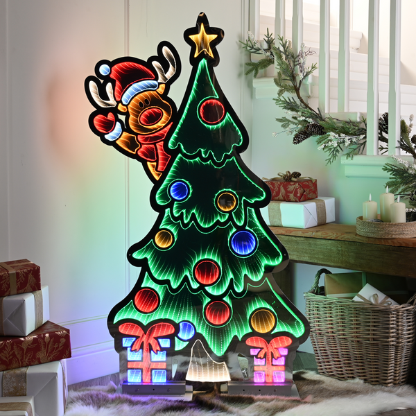120cm Giant Infinity Waving Reindeer on Christmas Tree Light