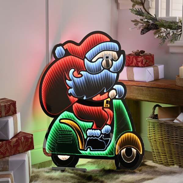 90cm Infinity Santa Moped Christmas Light
