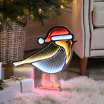 40cm Red Robin Christmas Infinity Light