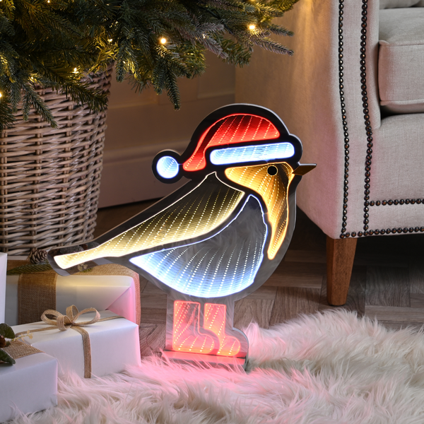 40cm Infinity Red Robin Christmas Light