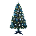 4ft White and Warm White Fibre Optic Christmas Tree with Stars