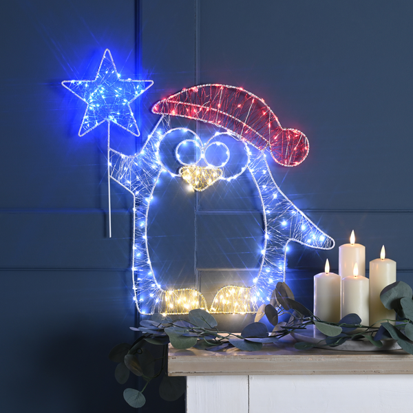Twinkling Penguin Dewdrop Christmas Silhouette with 210 LED's