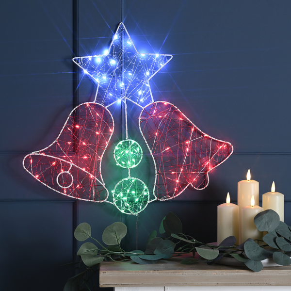 Twinkling Bells Dewdrop Christmas Silhouette with 100 LED's
