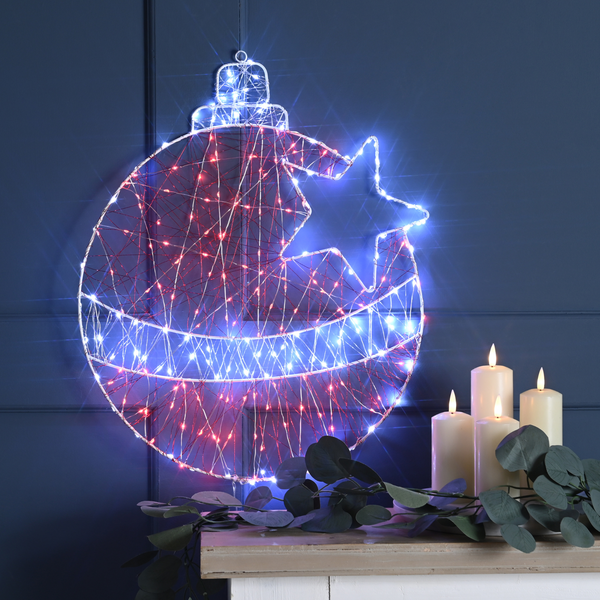 Twinkling Bauble Dewdrop Christmas Silhouette with 240 LED's