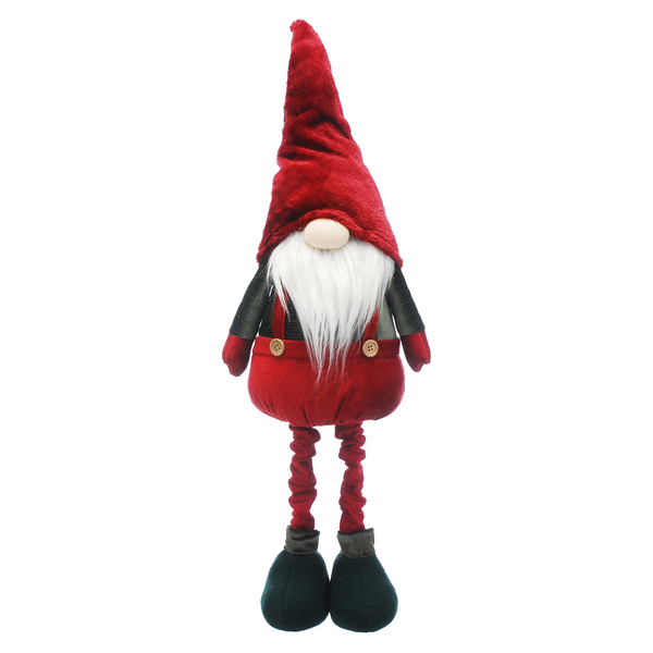 87cm Red and Green Plush Standing Christmas Gonk in Red Hat