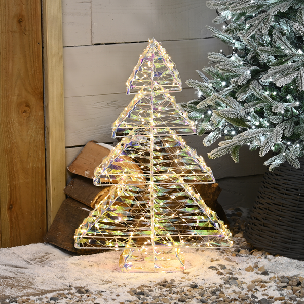 60cm Lit Shimmer Christmas Tree with 500 Warm White LED's