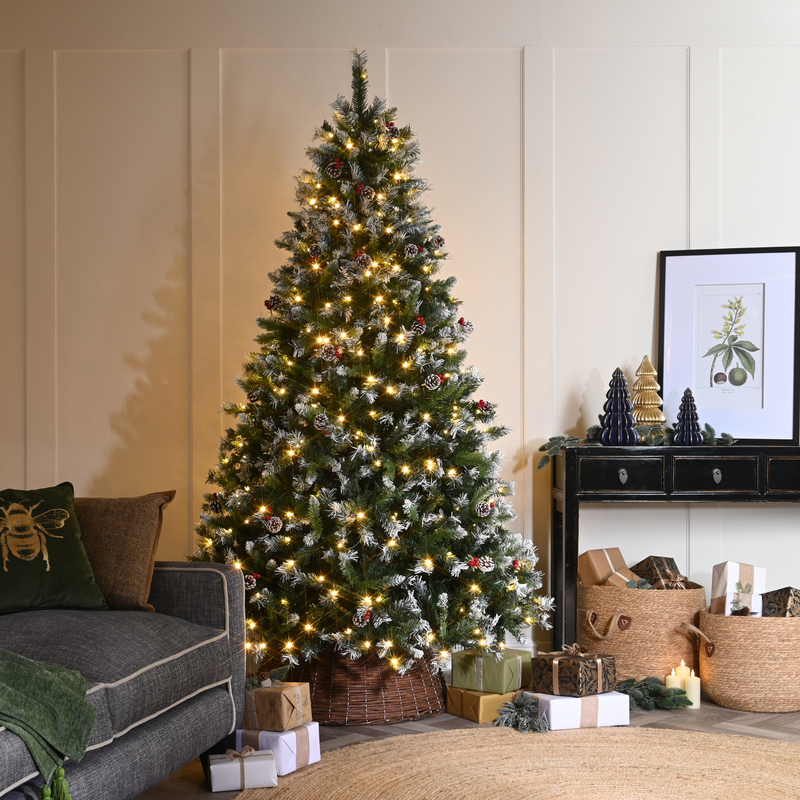 5ft Pre Lit Frostvale Pine Artificial Christmas Tree with 200 Warm White LED's