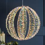 30cm Lit Open Iridescent Sphere with 300 Multi Action Warm White LED's