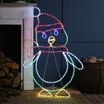 1m LED Penguin Christmas Silhouette with 276 Multi Coloured LEDs