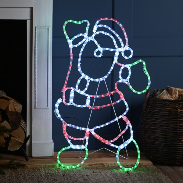 80cm Lit Christmas Santa Silhouette with 336 LED's