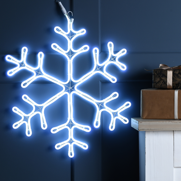 59cm Neon Flex Colour Change Snowflake Silhouette with 1152 LED's (White & Blue Switch)